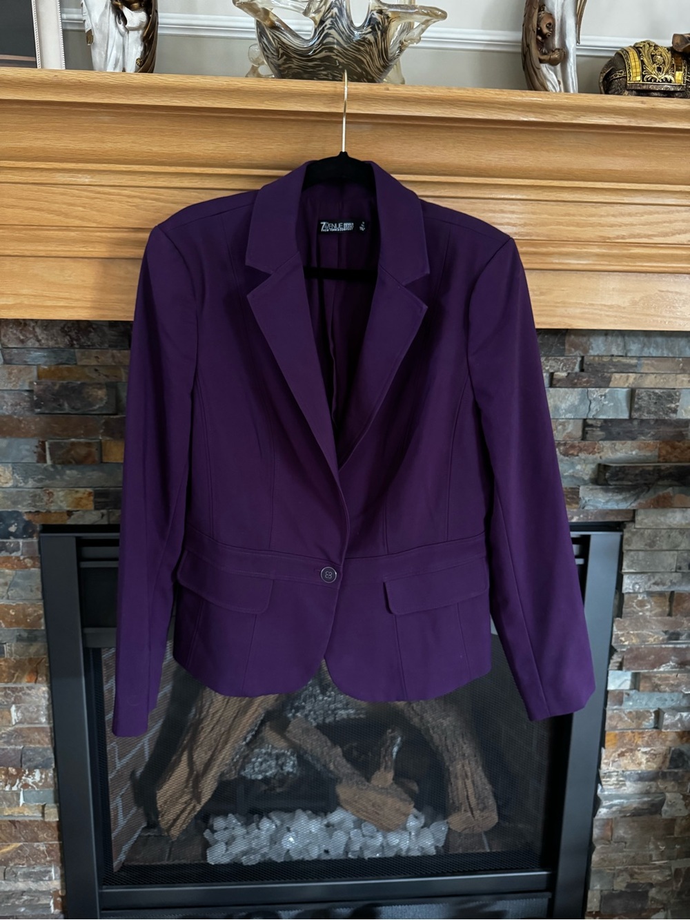 Tahari Deep Purple Single-Button Tailored Blazer size 16 tall.